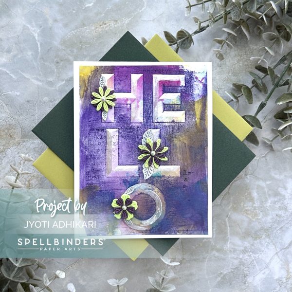 Purple Embossed Hello Card - Image 4